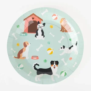 Assiette en carton : 8 assiettes chien