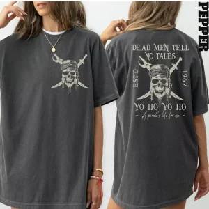 T-shirt pirate rouge tête de mort