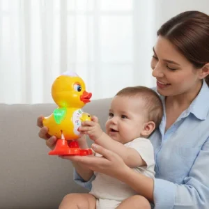 Canard Dansant Électrique et Lumineux – Jouet Musical d’Éveil Bébé