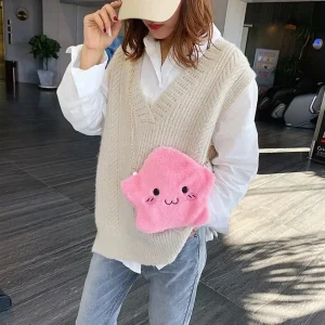 Sac en fourrure étoile rose (PROMO -35%)