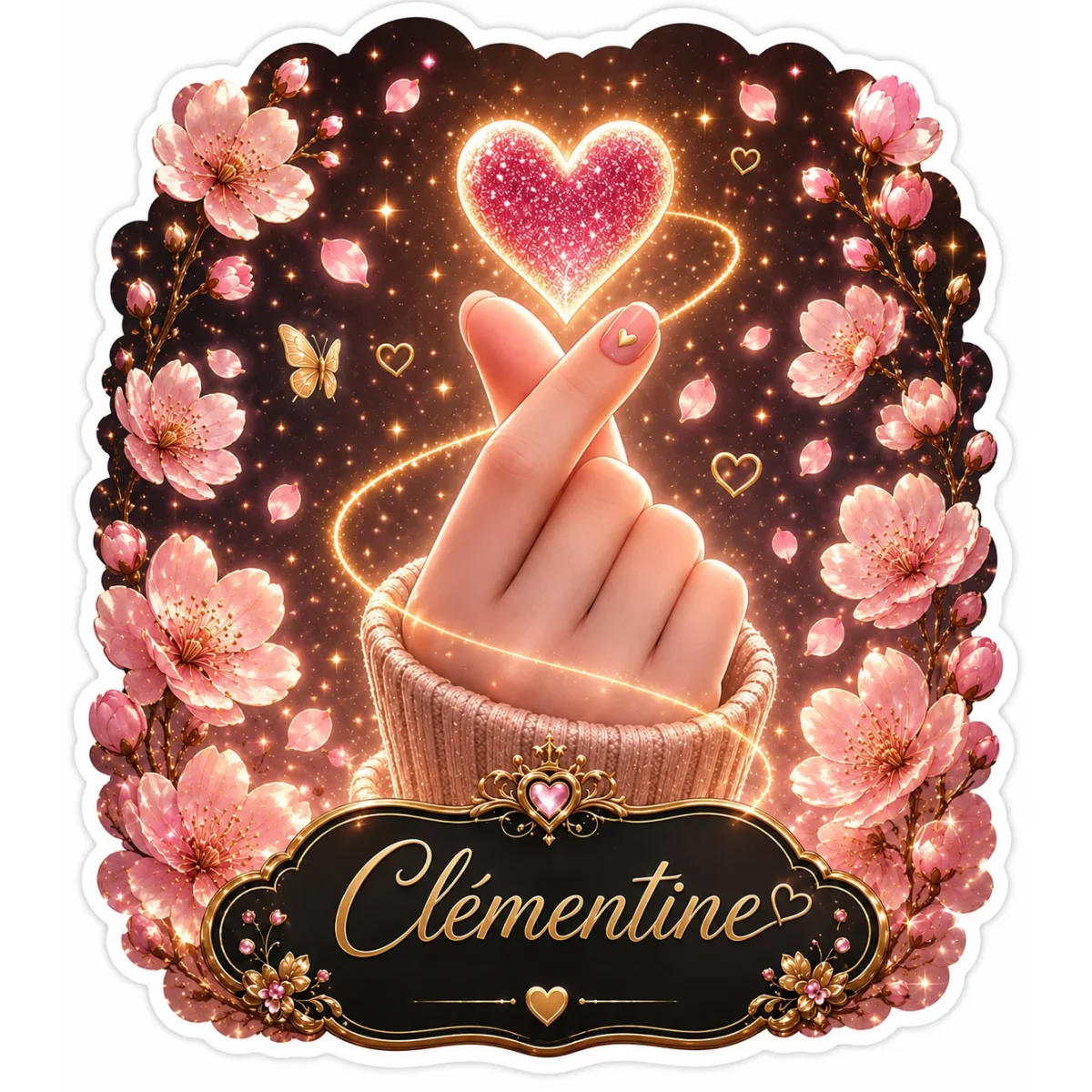 Sticker prénom personnalisé Finger heart – Image 5
