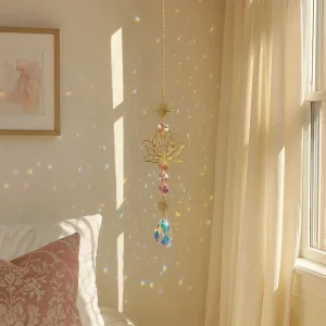 Suspension strass fleur de lotus