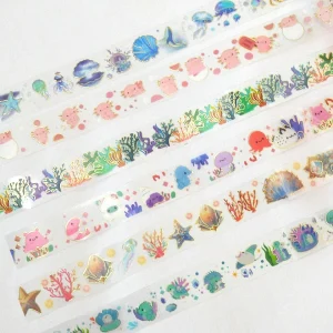 Lot de 2 washi tapes thème vie marine